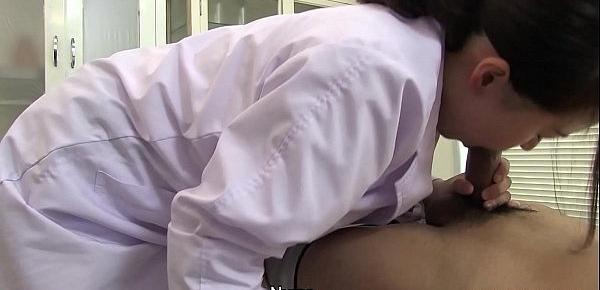 Japanese nurse, Sayaka Aishiro sucks dick while at work, uncensored